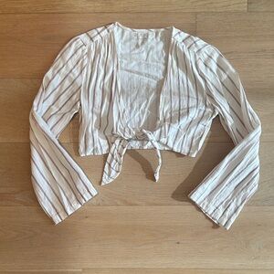 Urban Outfitters Striped Tie-Front Crop Top